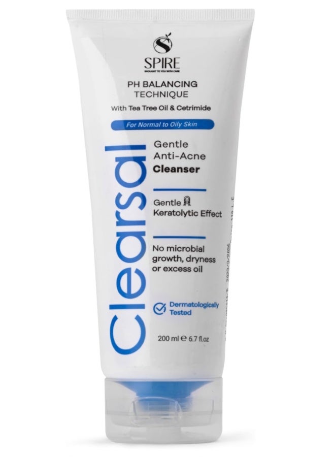 Clearsal Gentle Anti-Acne Face Cleanser (200ml) – Daily Blemish Control & Deep Pore Purifying Formula for Normal to Oily Skin